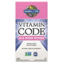 Garden of Life, Vitamin Code, 50 & Wiser Women, Raw Whole Food Multivitamin, 120 Veggie Caps.
